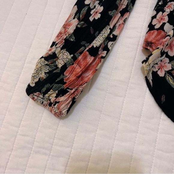 🌸 Billabong Off the Shoulder Long Sleeve Floral Print Blouse - Medium - Picture 4 of 11